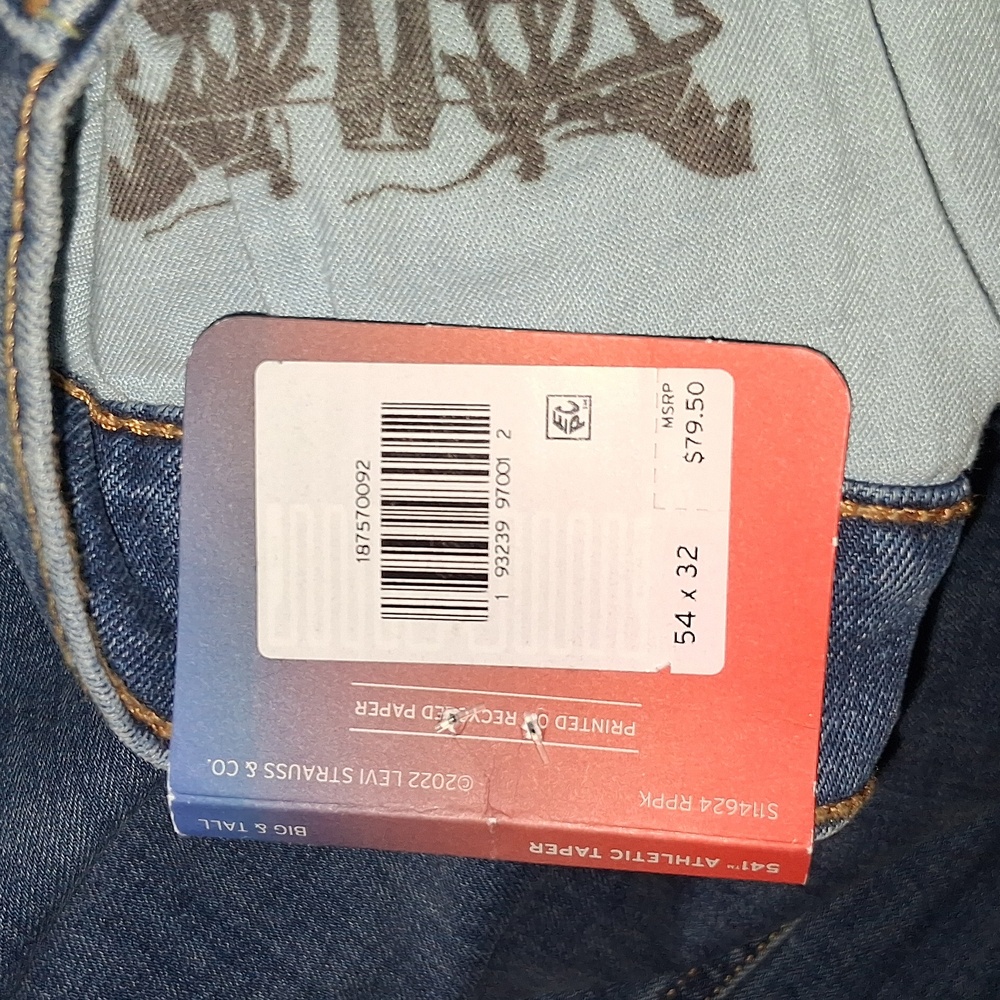 Levi's 541 Athletic Taper Fit Jeans - Stretch Big&Tall 54x32 NWT - Picture 4 of 4